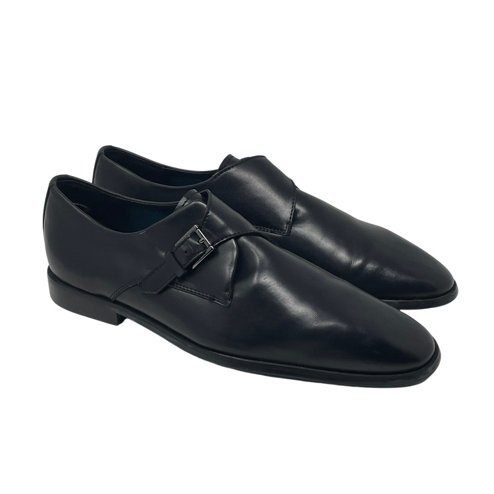 Calvin Klein Men's Black Leather Slip On Shoes Size 11 D Norm Office Career GUC